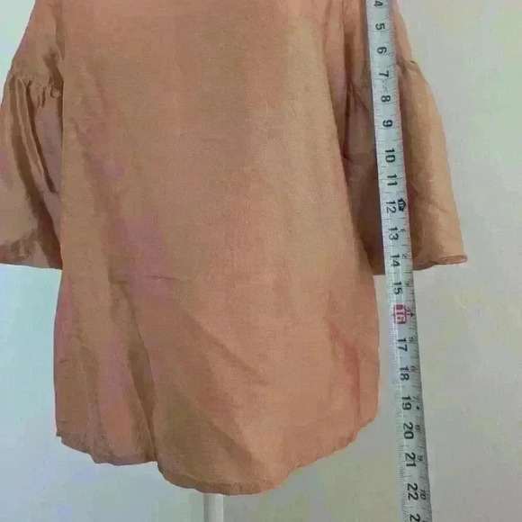 Talbots Peach/Pink Silk Bell Sleeve Blouse - Picture 11 of 11